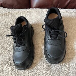 Apex Men Ambulatory Diabetic Black Leather Walking Shoes Size 10 1/2, Lace Up